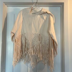 We the Free Cream Macrame Sweatshirt